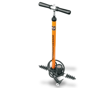 Pompe à pied RENNKOMPRESSOR AVEC EMBOUT MV EASY Orange