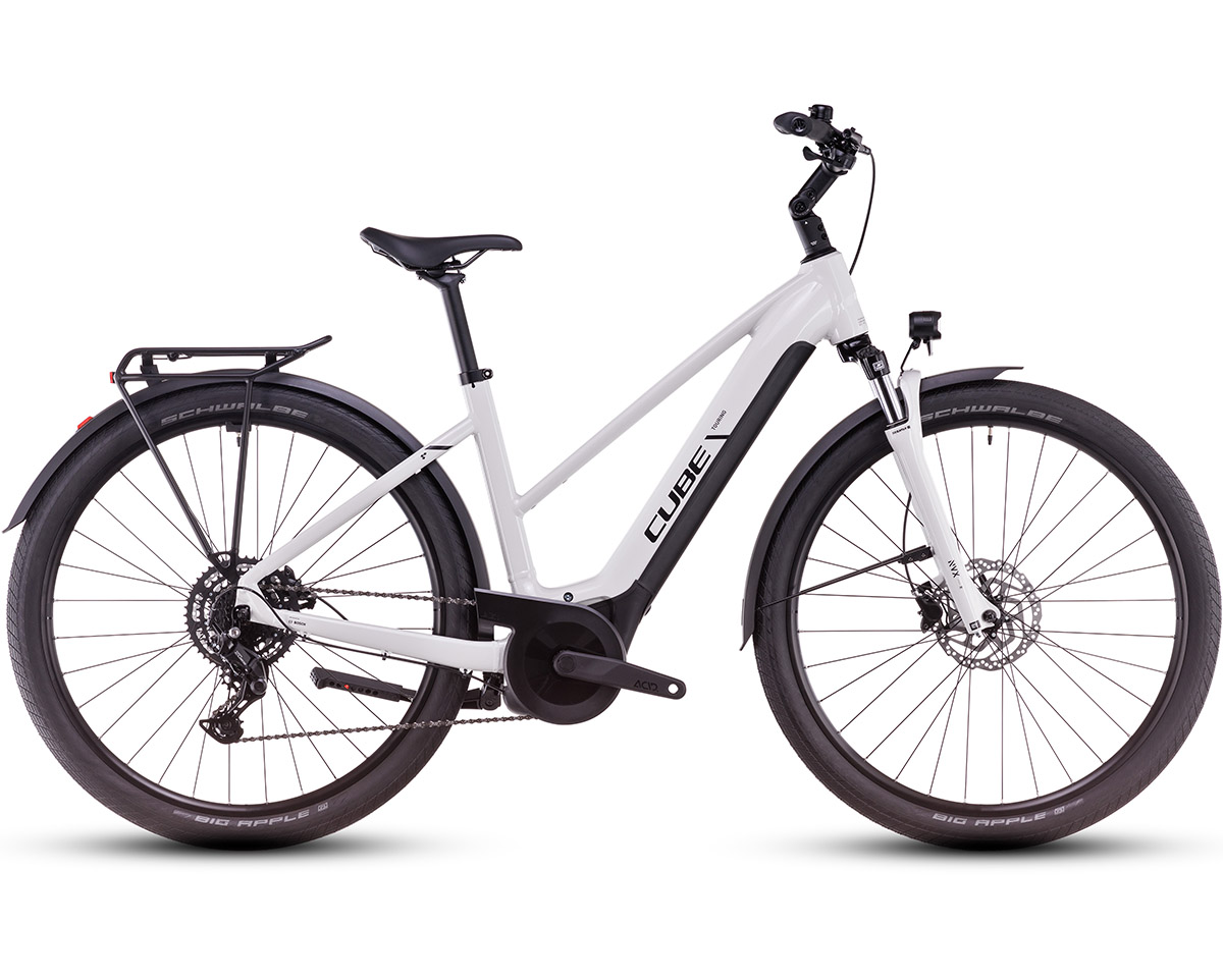 Vélo électrique trekking Femme TOURING HYBRID ONE 500 Blanc