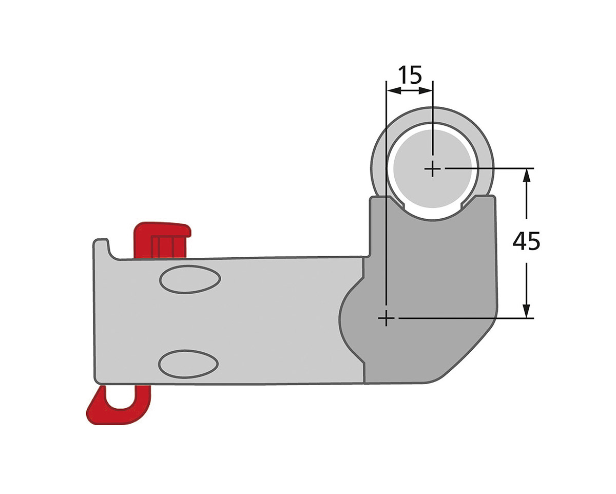 Extension de fixation de panier au guidon E 90° Noir